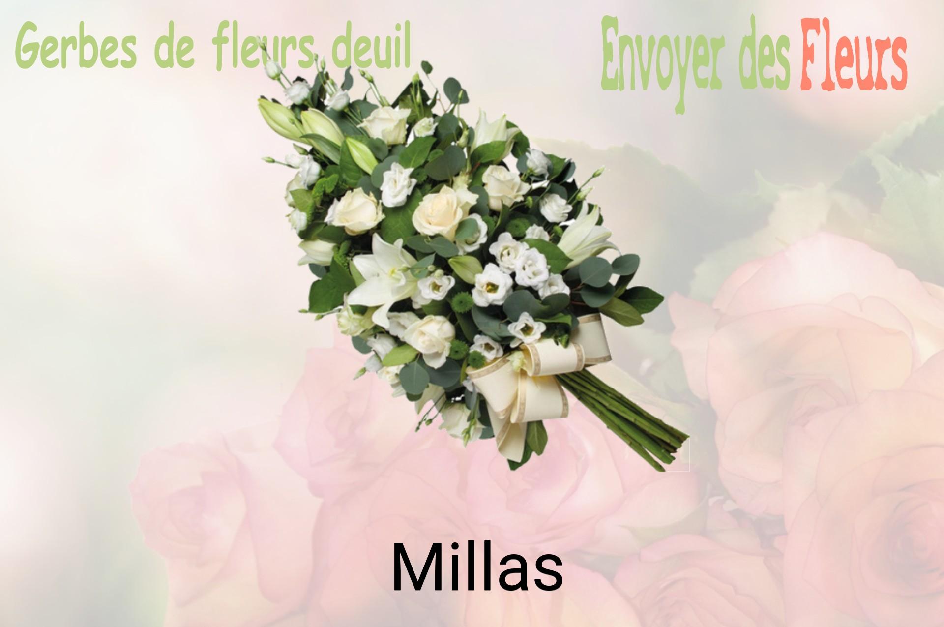 Gerbe de fleurs de deuil livrée à Millas